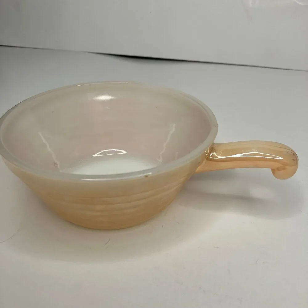 Vintage Fire King Soup Bowl with Handle Lusterware Oven Ware #18